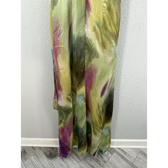 TERI JON Rickie Freeman 100% Silk Long Layered Asymmetric One Shoulder Dress 6 - Picture 5 of 15